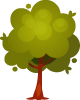 Thin Green Tree Cartoon Icon